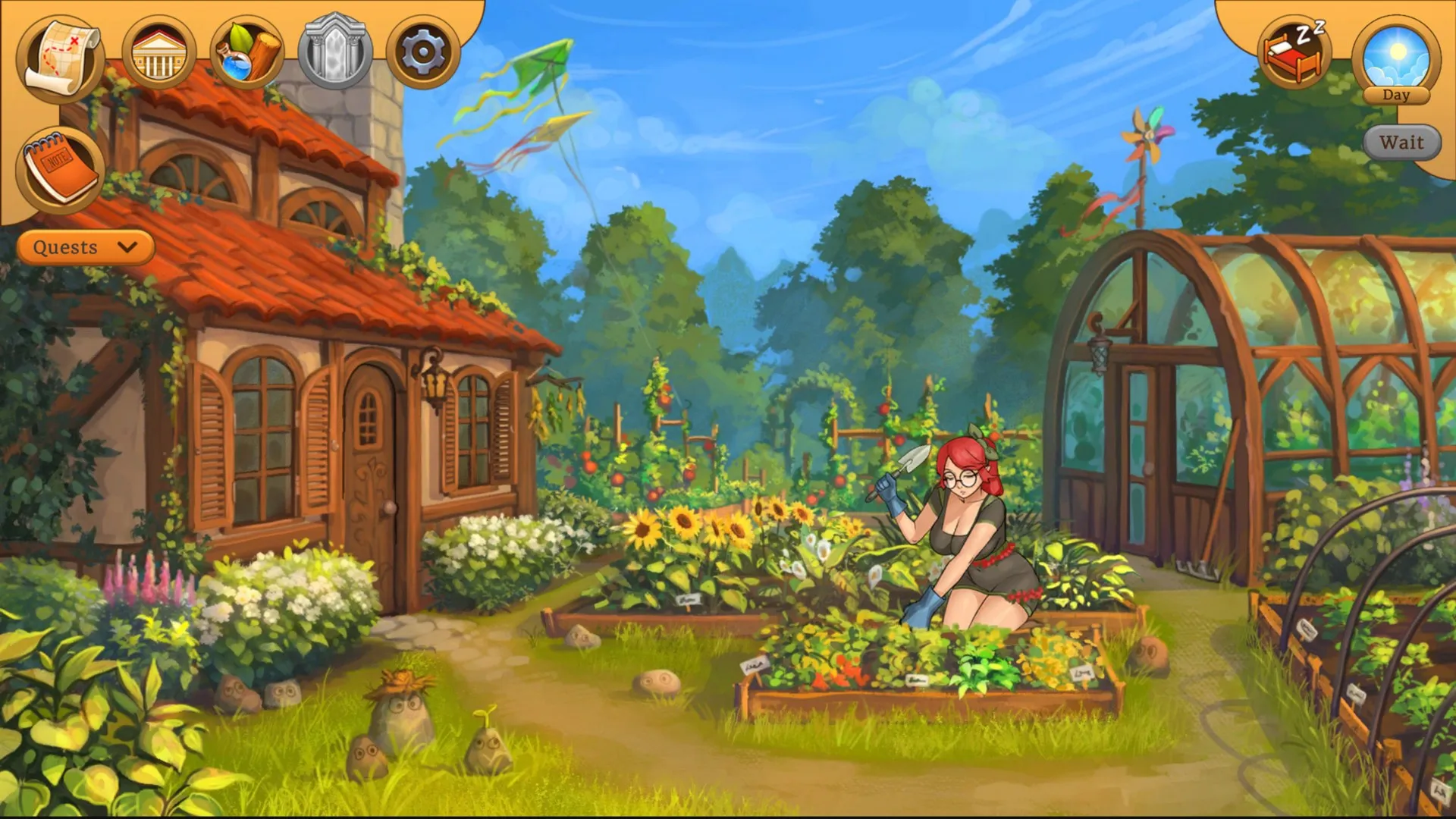 The herbalist's garden in the academy courtyard
