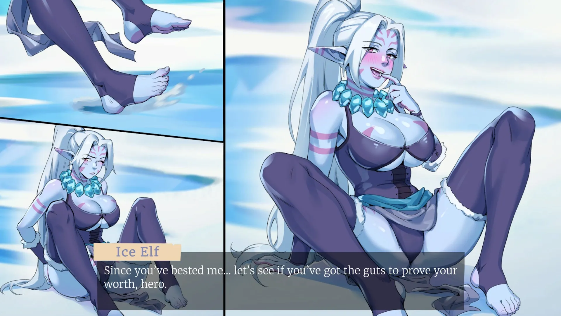 The Ice Elf challenges the hero