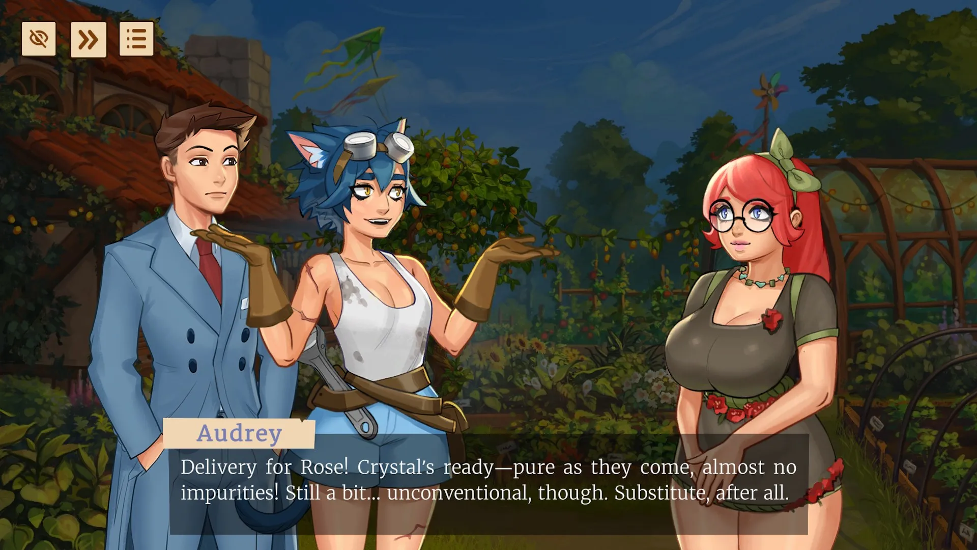 Audrey delivers a crystal to Rose